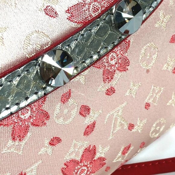 LOUIS VUITTON M92588 Monogram Satin Cherry Blossom Griotte Pochette Shoulder Bag - Picture 9 of 14